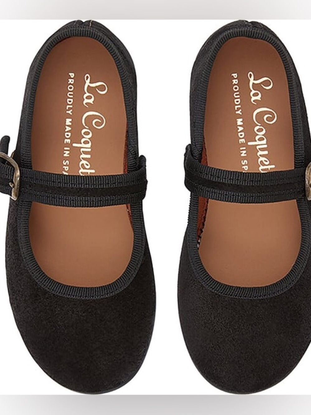 La Coqueta Spain $99 Little Girls Black Suede Maryjane EU 23 US Toddler 7 EUC